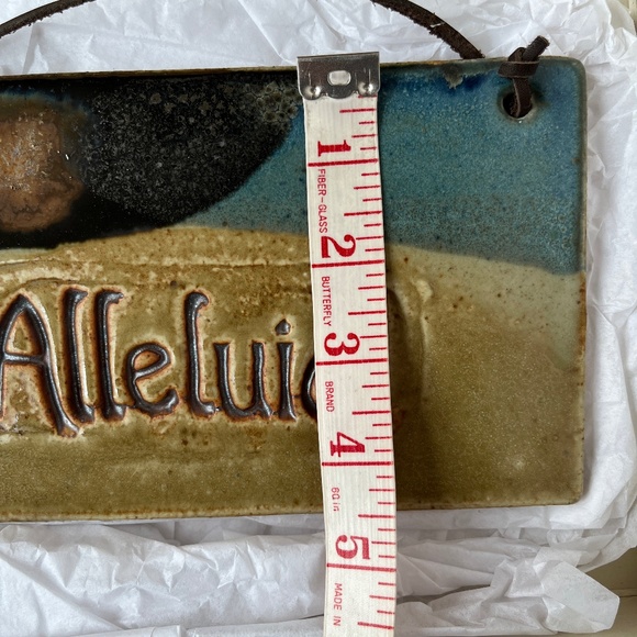 Hand-made ceramic wall-hanging, 8 x 4.5 in. - Picture 7 of 12